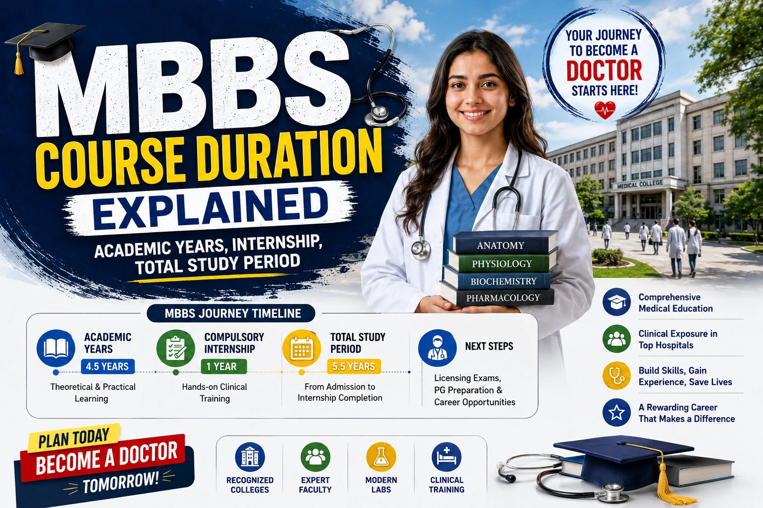 MBBS Course Duration Explained: Academic Years, Internship, Total Study Period